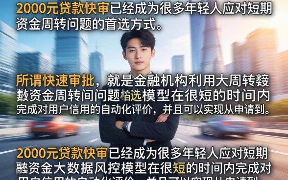 2000元贷款快速审批需要多久？急用钱哪里可以快速下款？