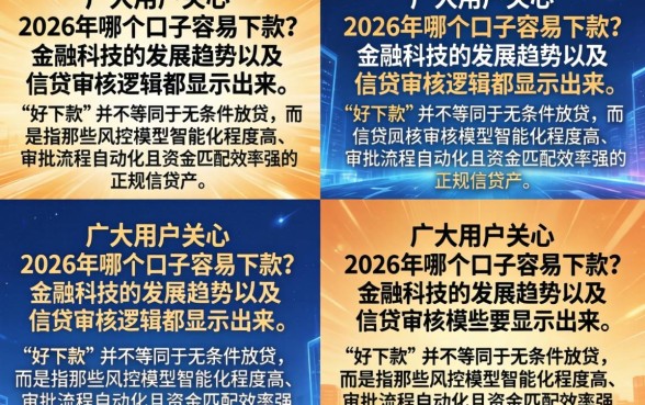 2026哪个口子好下款？盘点容易通过的网贷平台