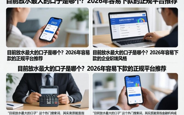 目前放水最大的口子是哪个？2026年容易下款的正规平台推荐