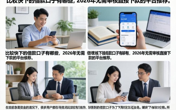 比较快下的借款口子有哪些,2026年无需审核直接下款的平台推荐
