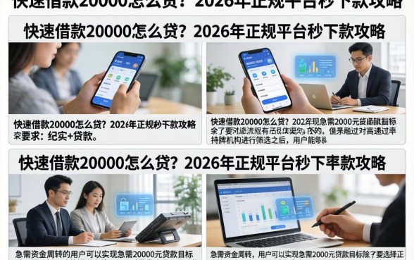 快速借款20000怎么贷？2026年正规平台秒下款攻略