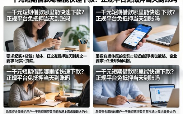 一千元短期借款哪里能快速下款？正规平台免抵押当天到账吗