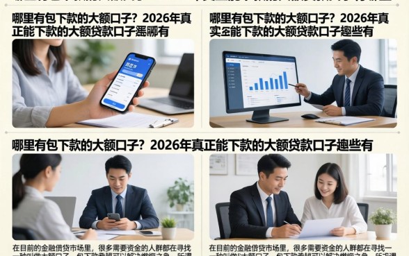 哪里有包下款的大额口子？2026年真正能下款的大额贷款口子有哪些