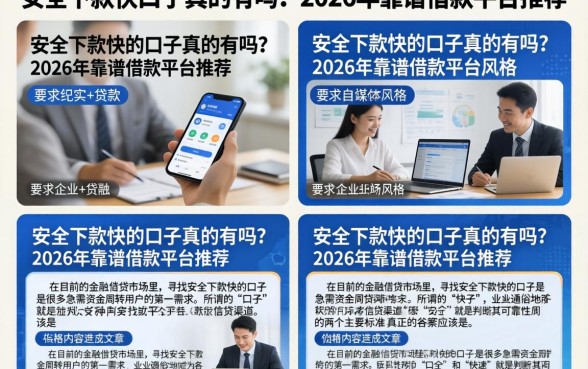 安全下款快的口子真的有吗？2026年靠谱借款平台推荐