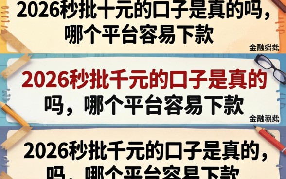 2026秒批千元的口子是真的吗，哪个平台容易下款