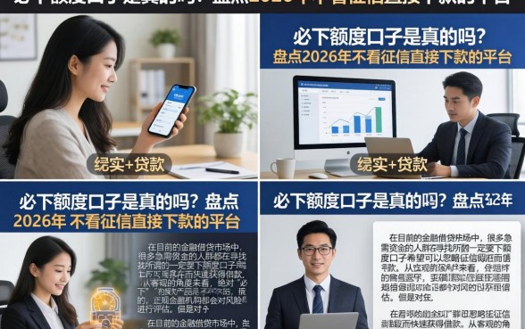 必下额度口子是真的吗?盘点2026年不看征信直接下款的平台