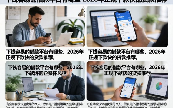 下钱容易的借款平台有哪些，2026年正规下款快的贷款推荐
