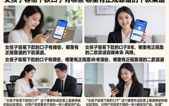 女孩子容易下款的口子有哪些，哪里有正规靠谱的下款渠道