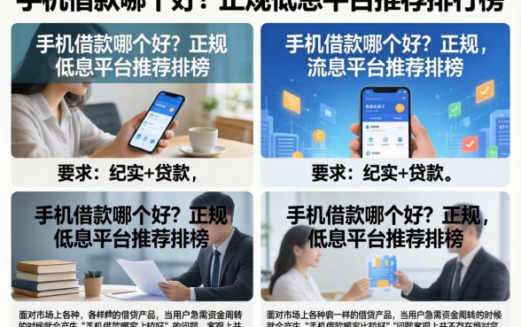 手机借款哪个好？正规低息平台推荐排行榜