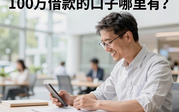 100万借款的口子哪里有?正规大额贷款平台推荐