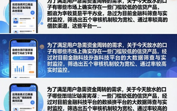 今日放水的口子有哪些，盘点2024最新容易下款的贷款平台