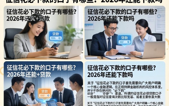 征信花必下款的口子有哪些？2026年还能下款吗