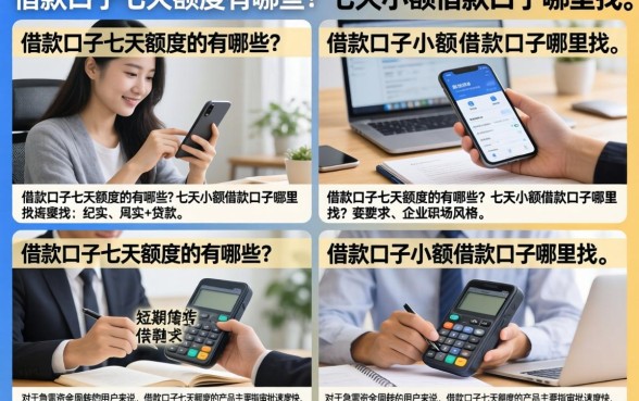 借款口子七天额度的有哪些?七天小额借款口子哪里找?