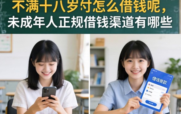 不满十八岁怎么借钱呢，未成年人正规借钱渠道有哪些