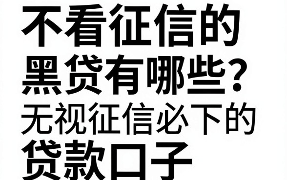 不看征信的黑贷有哪些？无视征信必下的贷款口子推荐