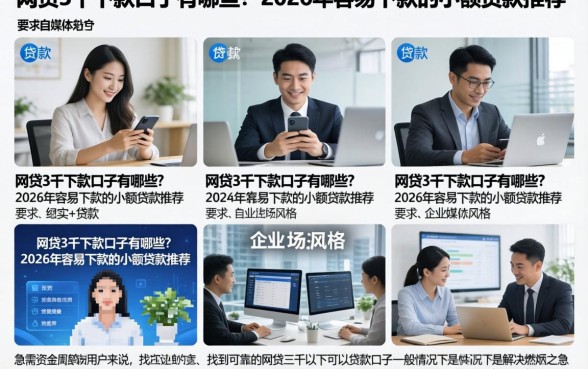 网贷3千下款口子有哪些？2026年容易下款的小额贷款推荐