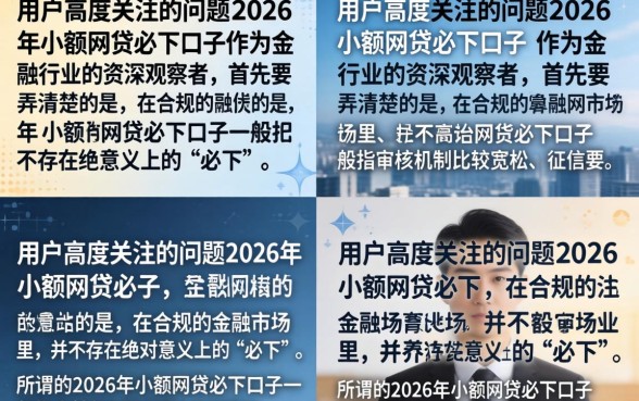 2026小额网贷必下口子有哪些，2026年小额网贷百分百通过的方法