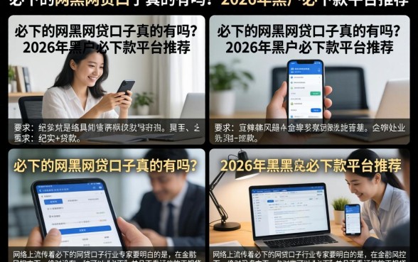 必下的网黑网贷口子真的有吗？2026年黑户必下款平台推荐