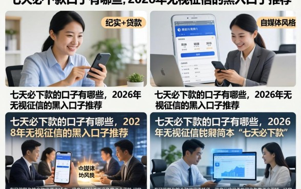 七天必下款的口子有哪些,2026年无视征信的黑户口子推荐