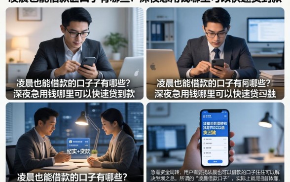 凌晨也能借款的口子有哪些？深夜急用钱哪里可以快速贷到款