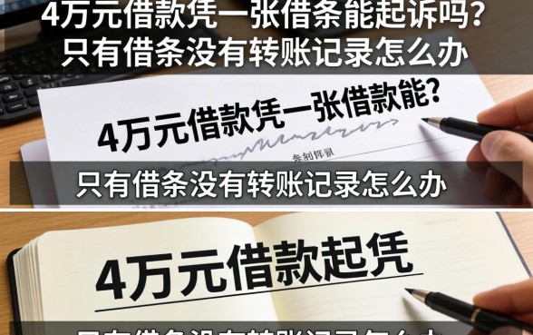 4万元借款凭一张借条能起诉吗？只有借条没有转账记录怎么办