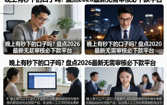 晚上有秒下的口子吗？盘点2026最新无需审核必下款平台