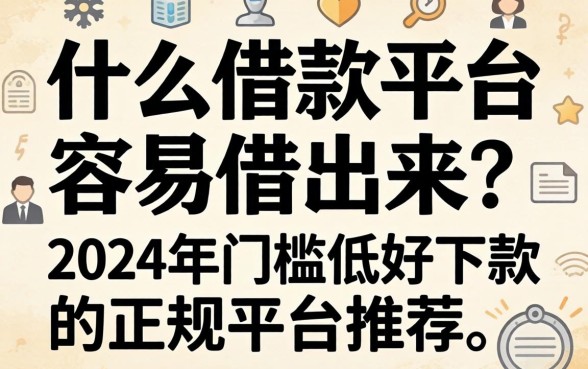 什么借款平台容易借出来？2024年门槛低好下款的正规平台推荐
