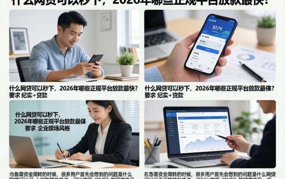 什么网贷可以秒下，2026年哪些正规平台放款最快？
