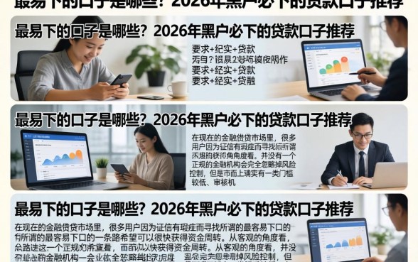 最易下的口子是哪些?2026年黑户必下的贷款口子推荐