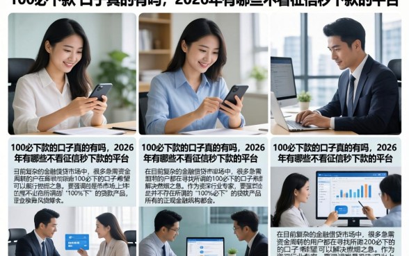 100必下款的口子真的有吗，2026年有哪些不看征信秒下款的平台