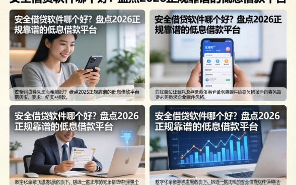 安全借贷软件哪个好？盘点2026正规靠谱的低息借款平台