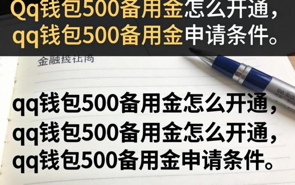 qq钱包500备用金怎么开通，qq钱包500备用金申请条件