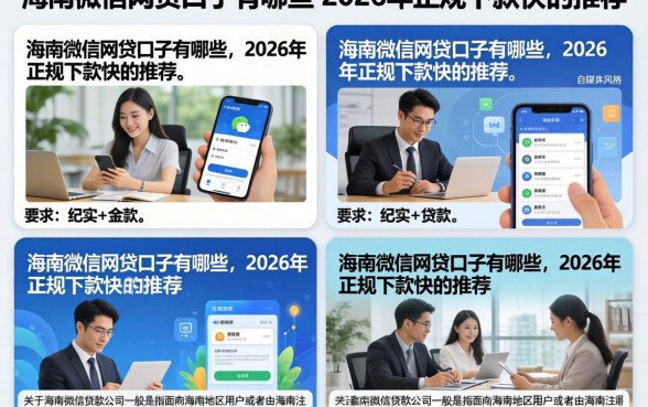 海南微信网贷口子有哪些，2026年正规下款快的推荐