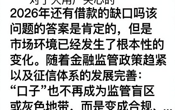 2026还有借款口子么，2026年还有哪些容易下款的贷款平台