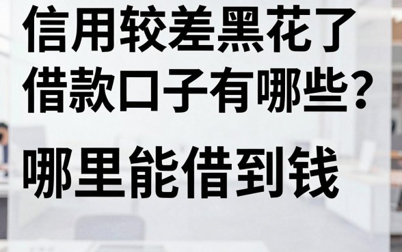 信用较差黑花了借款口子有哪些？哪里能借到钱？