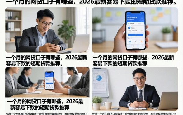 一个月的网贷口子有哪些,2026最新容易下款的短期贷款推荐