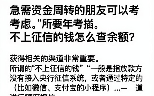 不上征信的钱怎么查余额，不上征信的贷款在哪里可以查到