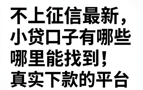 不上征信最新小贷口子有哪些，哪里能找到真实下款的平台