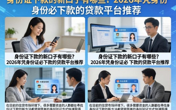 身份证下款的新口子有哪些?2026年凭身份证必下款的贷款平台推荐