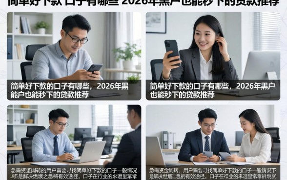 简单好下款的口子有哪些,2026年黑户也能秒下的贷款推荐