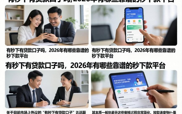 有秒下有贷款口子吗,2026年有哪些靠谱的秒下款平台