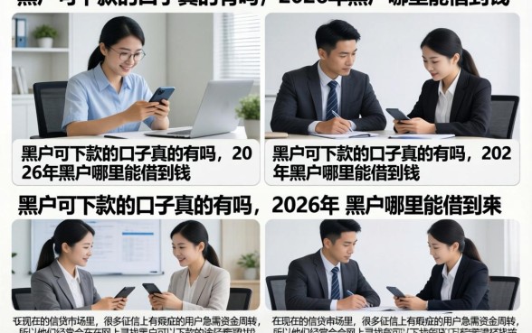 黑户可下款的口子真的有吗，2026年黑户哪里能借到钱