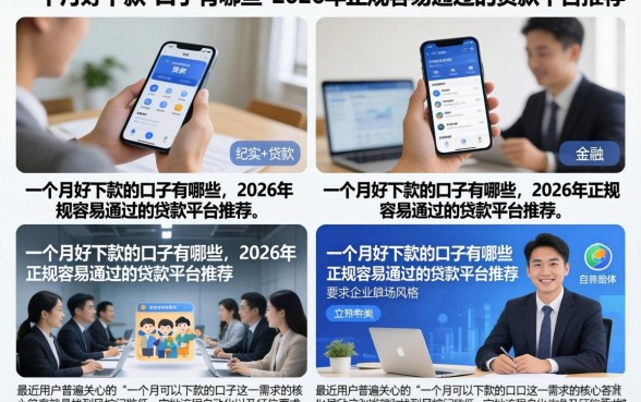 一个月好下款的口子有哪些，2026年正规容易通过的贷款平台推荐