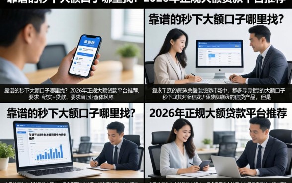 靠谱的秒下大额口子哪里找？2026年正规大额贷款平台推荐