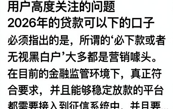 2026贷款能下的口子有哪些？2026年可靠贷款口子推荐