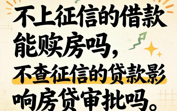 不上征信的借款能购房吗，不查征信的贷款影响房贷审批吗