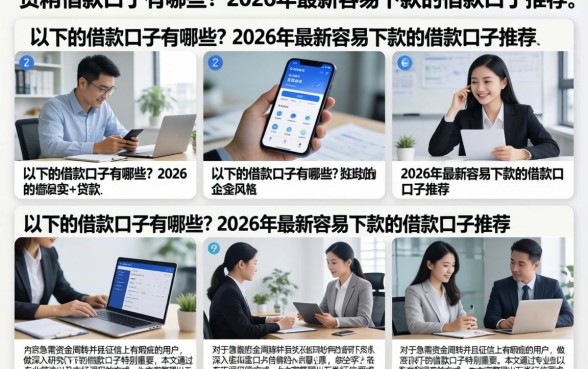 以下的借款口子有哪些?2026年最新容易下款的借款口子推荐