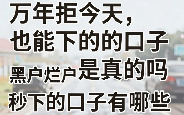万年拒今天也能下的口子是真的吗，黑户烂户也能秒下的口子有哪些