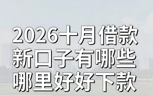 2026十月借款新口子有哪些，2026十月借款新口子哪里好下款