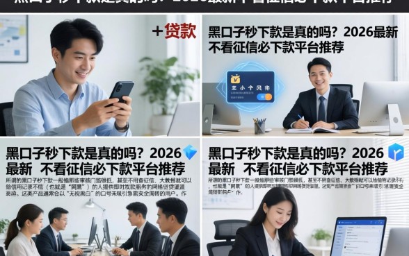 黑口子秒下款是真的吗？2026最新不看征信必下款平台推荐